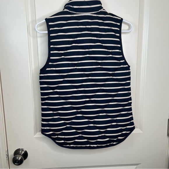 J. Crew Vest Navy Striped Quilted Down Vest Sleeveless Jacket 02727 - Picture 10 of 16